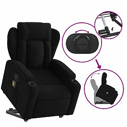 Maison Chic Fauteuil Relax pour salon, Fauteuil de massage inclinable Noir Tissu -GKD65767 pas cher