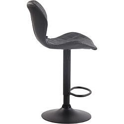 Avis Decoshop26 Tabouret de bar x1 avec coutures décoratives en forme de losanges en PVC gris et métal noir 10_0004650