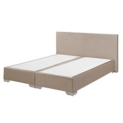 Beliani Lit boxspring en velours beige 160 x 200 cm CONSUL pas cher