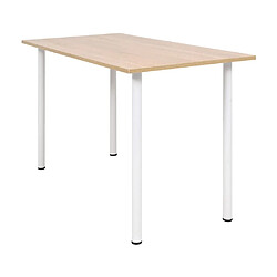 Maison Chic Table de salle à manger,Table à dîner 120x60x73 cm Chêne et blanc -GKD77029