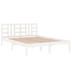 Avis vidaXL Cadre de lit sans matelas blanc 120x190 cm bois massif