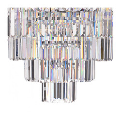 Luminaire Center Chandelier Eulalia Cristal,chrome poli 12 ampoules 53cm pas cher