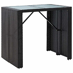 Acheter Maison Chic Mobilier de bar d'extérieur 5 pcs,Mobilier d'extérieur,table de bar et chaises Résine tressée et verre Noir -GKD967383