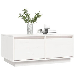 Acheter Maison Chic Table basse,Table Console Table d'appoint, Table pour salon Blanc 80x50x35 cm Bois massif de pin -MN36578