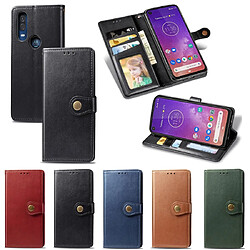 Avis Wewoo Housse Coque Etui en cuir de couleur unie pour téléphone portable avec protection et lanièrecadre photo et fente carteporte-monnaie et support Motorola Moto P40 Marron