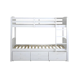 Acheter Vente-Unique Lits superposés séparables ANCHISE II - 2 x 90 x 190 cm - Avec rangements - Pin blanc