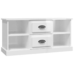 Maison Chic Meuble TV scandinave - Banc TV pour salon blanc brillant 99,5x35,5x48 cm bois d'ingénierie -MN46073