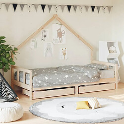 Maison Chic Lit d'Enfant Chambre - Cadre de lit pour enfant avec tiroirs 90x200 cm bois de pin massif -MN45662