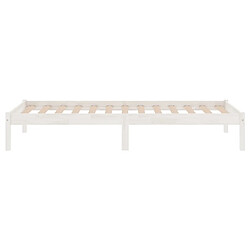 Acheter vidaXL Cadre de lit sans matelas blanc bois massif 90x200 cm