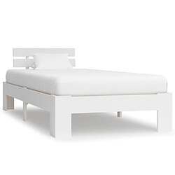 vidaXL Cadre de lit sans matelas blanc bois de pin massif 90x200 cm