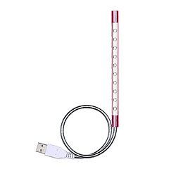 Wewoo Tube LED Magenta 10 LEDs Interrupteur Tactile Alimenté par USB Flexible Lampe de lecture Lumière de Nuit