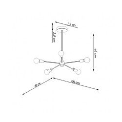 Acheter Luminaire Center Plafonnier Lango Multi Acier Noir 5 ampoules 46cm