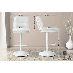 Non Tabouret de bar Damar simili cuir blanc