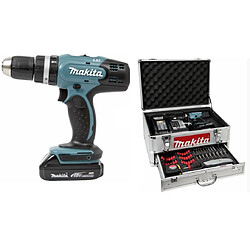 Makita - Perceuse visseuse à percussion Ø13mm 18V 1.5Ah + Accessoires - DHP453SYEX