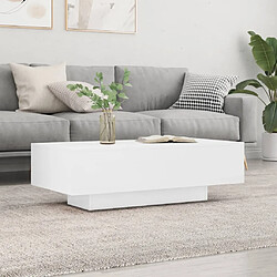 Maison Chic Tabls basse,Table Console pour salon blanc brillant 100x49,5x31 cm bois d'ingénierie -MN74695