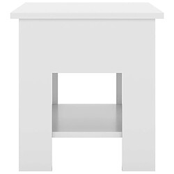 Maison Chic Table basse,Table Console Table d'appoint, Table pour salon Blanc brillant 40x40x42 cm Bois d'ingénierie -MN34200 pas cher