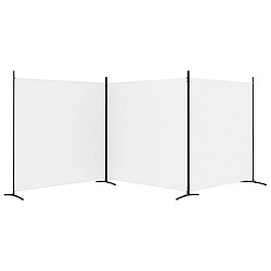 Avis vidaXL Cloison de séparation 3 panneaux Blanc 525x180 cm Tissu