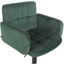 Acheter Decoshop26 Tabouret de bar pivotant en velours vert et métal noir avec accoudoirs repose-pieds et dossier TDB10650