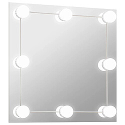 vidaXL Miroir mural avec lampes LED Carré Verre