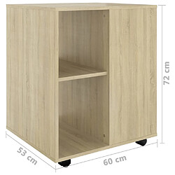 vidaXL Armoire à roulettes Chêne Sonoma 60x53x72 cm Bois d'ingénierie pas cher