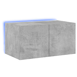 vidaXL Meuble TV mural avec lumières LED gris béton 60x35x31 cm