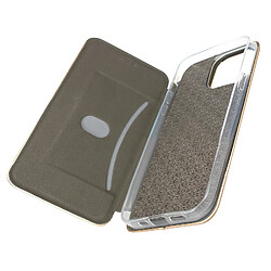 Avizar Housse pour iPhone 14 Pro Max Clapet Porte-carte Support Vidéo Design élégant Or