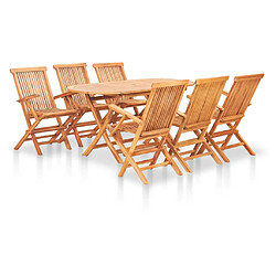 Maison Chic Mobilier à dîner pliable 7 pcs de jardin - Ensemble table et chaises d'extérieur - Salon/Mobilier de jardin classique Bois solide de teck -MN30647