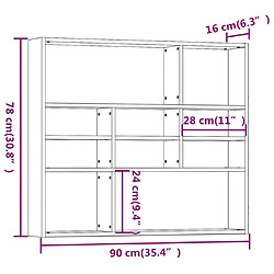 vidaXL Étagère murale Chêne marron 90x16x78 cm Bois d’ingénierie pas cher