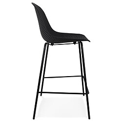 Avis Alterego Tabouret snack mi-hauteur perforé 'LOKI MINI' noir intérieur / extérieur