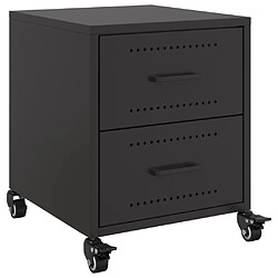 vidaXL Table de chevet noir 36x39x43,5 cm acier