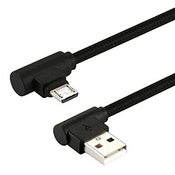 Wewoo Câble noir pour Samsung / Huawei / Xiaomi / Meizu / LG / HTC et autres smartphones 1m USB à Micro USB Nylon Weave style double de recharge de coude,