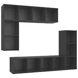 vidaXL Ensemble de meubles TV 4 pcs Gris Bois d'ingénierie