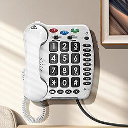 Avis Geemarc Téléphone Senior Fixe Mural Amplifié 30dB Forte Sonnerie Grand Clavier Blanc