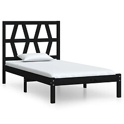 vidaXL Cadre de lit sans matelas noir bois massif