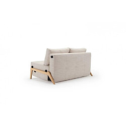 Acheter Inside 75 INNOVATION LIVING Canapé design CUBED WOOD 02 convertible lit 200*160 cm tissu Blida Sand Grey