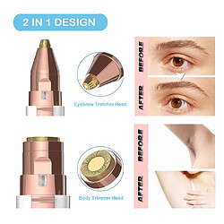 Chrono Épilation du visage pour femme, tondeuse à sourcils 2 en 1 et épilateur 100 % indolore avec lumière pour sourcils, nez, lèvres, visage, corps, rose