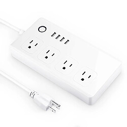 Avis Wewoo Prise Connectée 4 ports USB + 4 x US Plug Jack télécommande WiFi Smart Power Socket Fonctionne avec Alexa et Google Home, AC 110-240 V, américaine