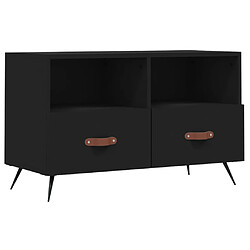 Maison Chic Meuble TV scandinave - Banc TV pour salon Noir 80x36x50 cm Bois d'ingénierie -MN52181