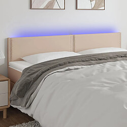 Maison Chic Tête de lit moderne à LED lumineuse pour chambre - Décoration de lit Cappuccino 180x5x78/88 cm Similicuir -MN39487