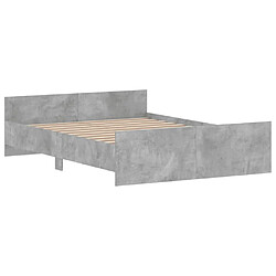 Avis Maison Chic Lit adulte - Cadre de lit tête de lit et pied de lit,Structure du lit Contemporain pour chambre gris béton 135x190 cm -MN99042