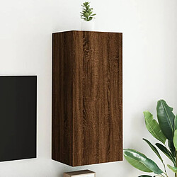 Maison Chic Meuble TV, Banc TV pour salon, Meuble de rangement mural chêne marron 40,5x30x90 cm bois d'ingénierie -GKD82263