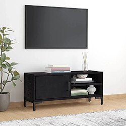 vidaXL Meuble TV Noir 90x30x40 cm Bois de pin massif