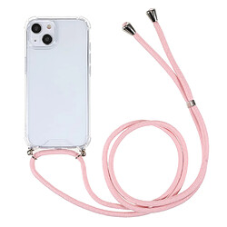 Coque en TPU + acrylique anti-chute, avec longe réglable rose pour votre Apple iPhone 13 mini 5.4 pouces