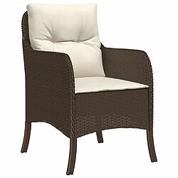 Avis Maison Chic Ensemble à manger d'extérieur 7 pcs avec coussins,Salon de jardin,Mobilier de jardin marron rotin -GKD434971