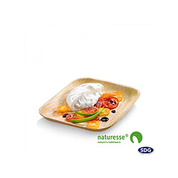 Sdg Usa Assiette Carrée en Feuille de Palmier 17x17 cm - SDG - Lot de 100 - Feuilles de palmier