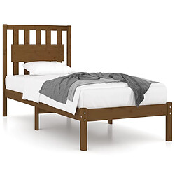 vidaXL Cadre de lit sans matelas marron miel bois massif 100x200 cm