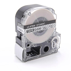 vhbw Cartouche cassette à ruban 24mm pour Epson LW-700, LW-900P, OK500P, OK720, OK900P comme LC-6TBW, ST24KW.