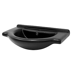 ML DESIGN MODERN LIVING Lavabo en céramique noir mat vasque encastre pour salle de bain 770x505x225 mm