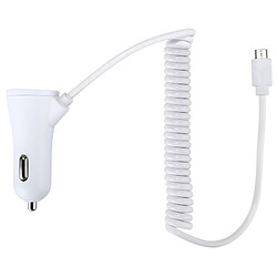 Wewoo Chargeur voiture blanc pour Galaxy, Sony, Lenovo, HTC, Huawei, et autres Smartphones 3.1A Dual Ports Android de intelligente filaire,