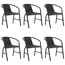 vidaXL Chaises de jardin lot de 6 Rotin plastique et acier 110 kg